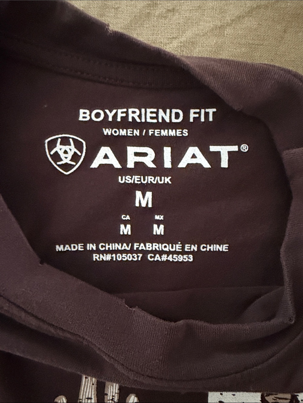 Ariat Checkered Boyfriend Fit Studded Dark Brown Western Icon Graphic Tee - Picture 2 of 7